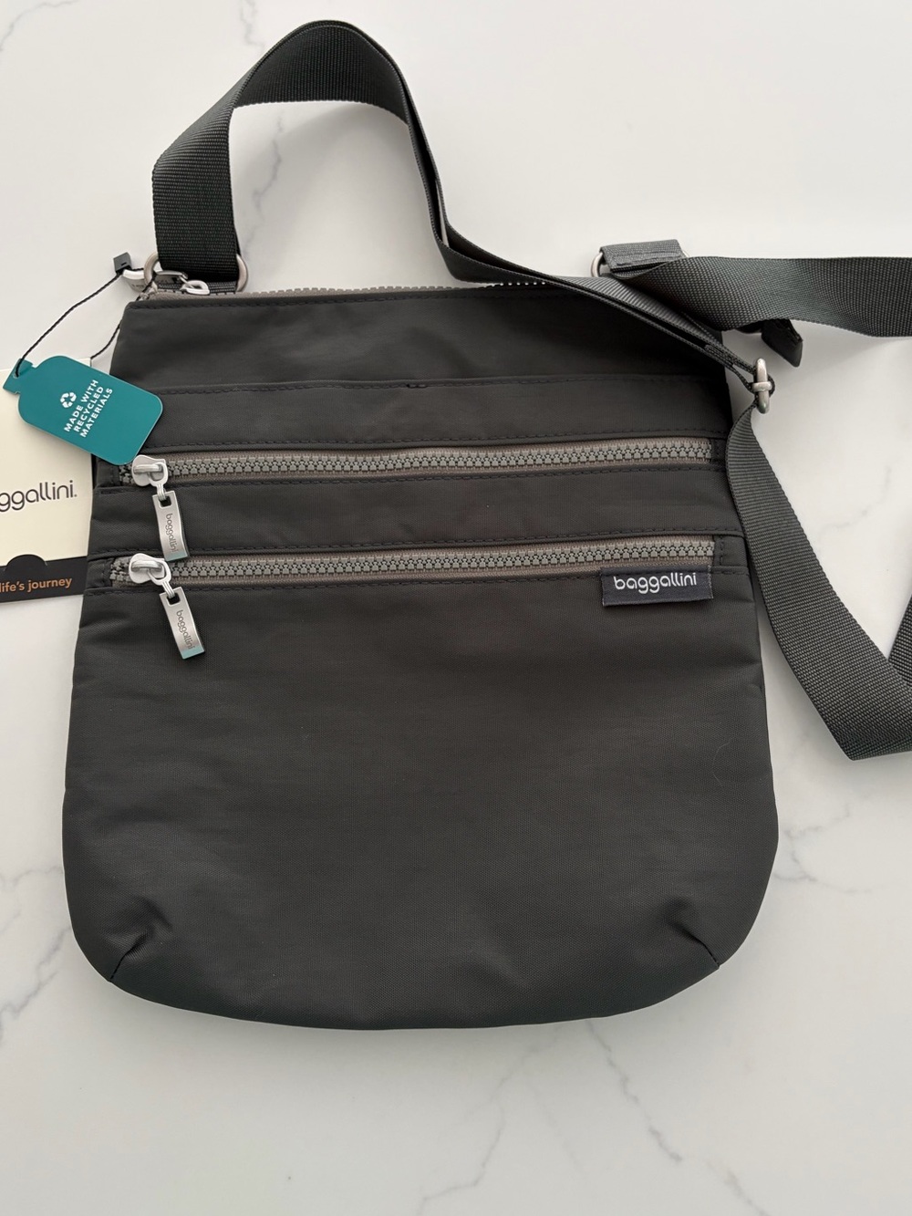 Baggallini Comrade Crossbody Bag Gray NWT